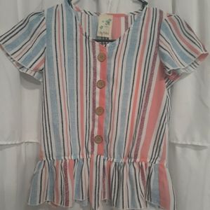 Lily Bleu Kendra Peplum multi top